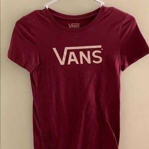 Maroon and cream vans t-shirt